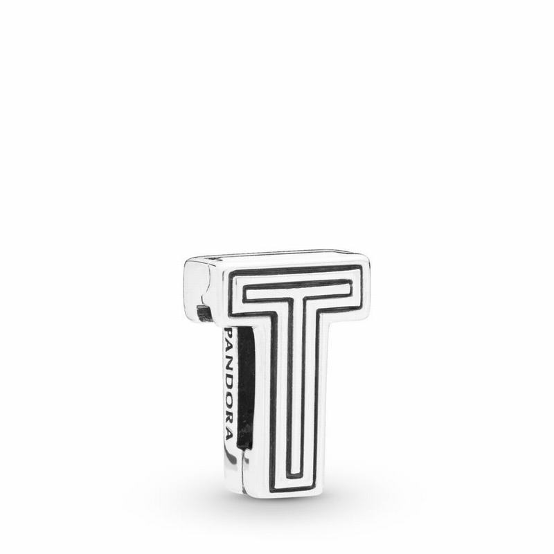 Pandora Australia Reflexions™ Letter T Clip Charm - Sterling Silver | WQOGNB209